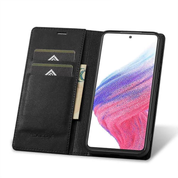 LC.IMEEKE til Samsung Galaxy S24 Mobiltelefon Etui Magnetisk RFID Blokerende Telefon Wallet Etui - Sort (Sort)