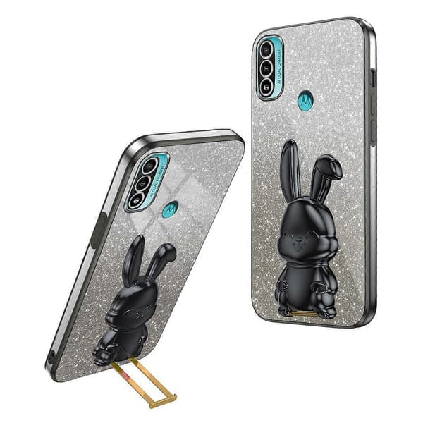 För Motorola Moto E20 PC+TPU mobiltelefonfodral med stativ baksida (Typ D)