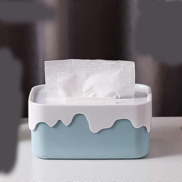1 stk. Kleenexboks, Kleenexdispenser i plast, 19x12,5x9 cm (blå)