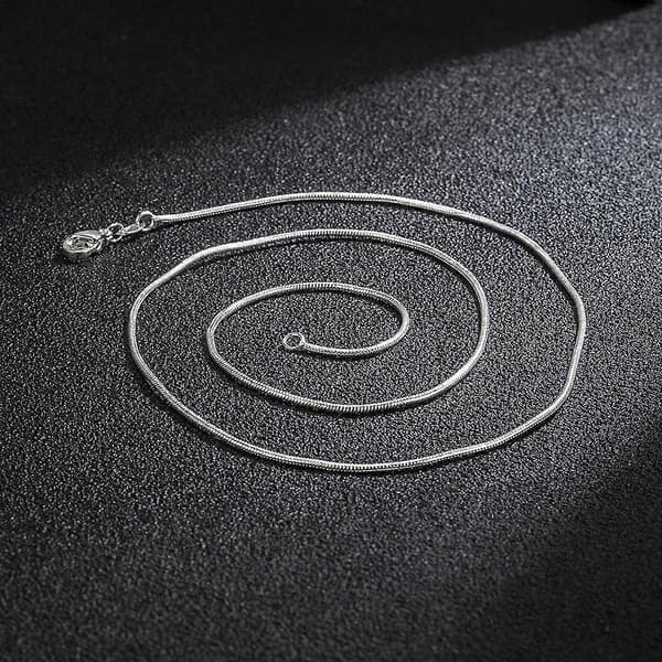 1MM Rund Ormhalsband i Silver - Hummerlås 40+5cm
