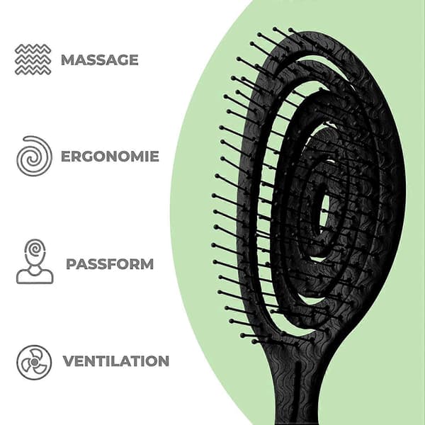 Spiral Detangler Borste för Kvinnor, Män, Barn – Lockigt & Långt Hår, Utan Ryck