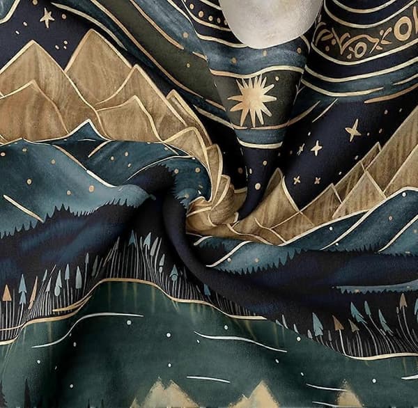 Bergsskog Gobeläng Boho Landskap Måne Stjärnor Gobeläng för Sovrum Estetisk Natur Gobeläng Väggbonad Träd Vägg Gobeläng för Sovrum Li