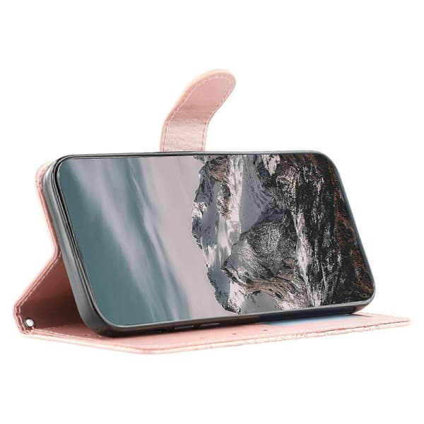 För Samsung Galaxy A05 4G Mobilskal PU Läder Mandala Tryck Design Plånbok Mobilskyddsfodral med Handledsrem