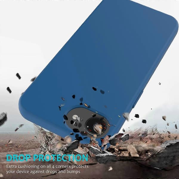 För iPhone 16e mobiltelefonfodral anti-dropp flytande silikon mjukt foder baksida - blå (blå)