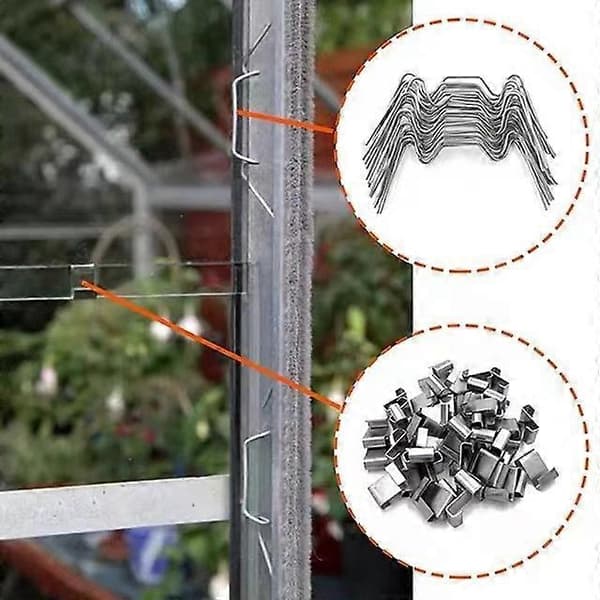 Rustfrit stål drivhusglas Z clips til haven