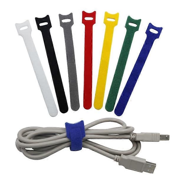 Kabelbinder, sorte justerbare genanvendelige selvgribende kabelbindere (100 stk. 150 x 12 mm)