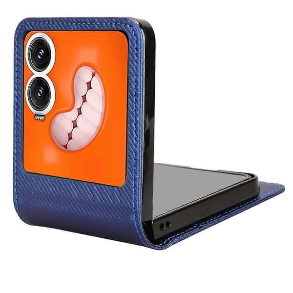 Til Infinix Zero Flip 5G Mobiltelefon Etui PU Læder + PC Kortholder Mobiltelefon Etui - Blå (Blå)