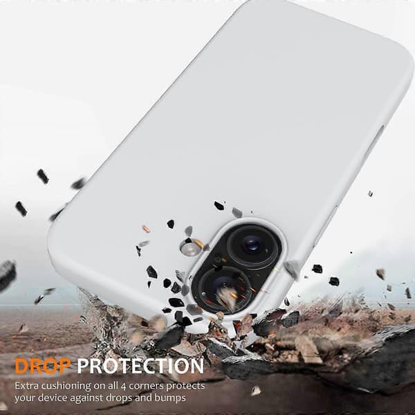 Mobilskal för iPhone 16 Kompatibelt med MagSafe, Anti-dropp Flytande Silikon Mobilskal (Vit, Vit)
