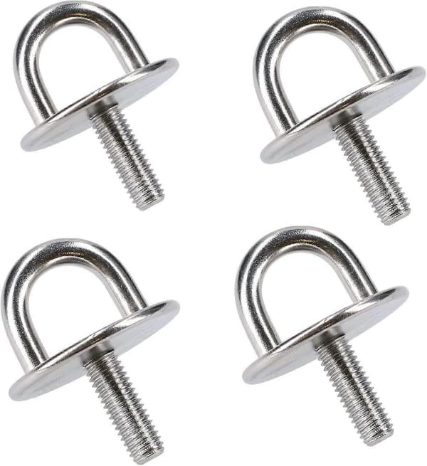 Værktøjssæt med 4 runde ringankerringe, rustfrit stål M8 gevind