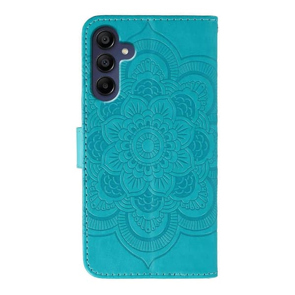 För Samsung Galaxy S25 FE Mobilskal Strassdekoration PU Läder Mandala Tryck Design Telefonskyddsfodral