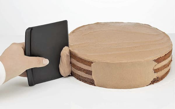Deigskrapesett i rustfritt stål og plast med skala, tåler oppvaskmaskin
