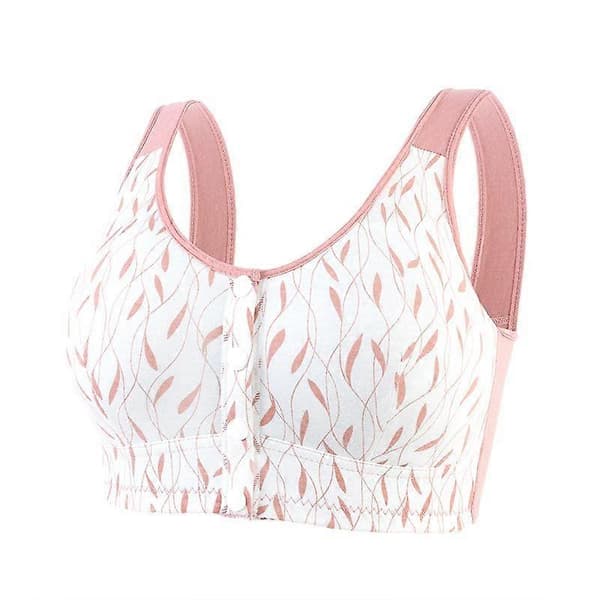 BC Cup Universal BH Tynn Kopp Myk Bomull Frontknapp Middelaldrende og Eldre Undertøy Dame BH Trykk Oversize (rosa, 54/125)