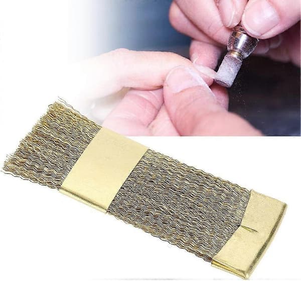 Neglekunst kobber hårbørste, rensebørste, manicure tilbehør guld kobbertråd rensebørste
