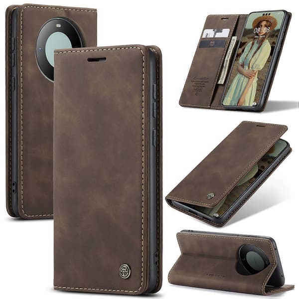 Passer til Huawei Mate 60 Pro mobiltelefoncover (kaffe)