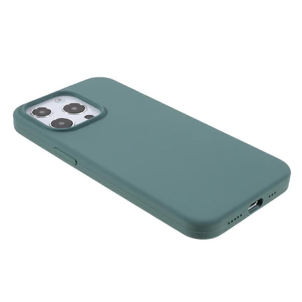 Passer til iPhone 15 Pro mobiltelefon cover solid silikone stødsikkert mobiltelefon bagcover (mørkegrøn, mørkegrøn)