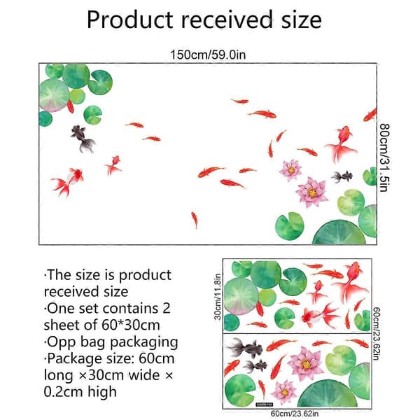 En uppsättning lotus guldfisk Väggdekaler Väggdekaler