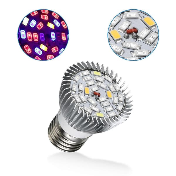 LED plantelyspære 28w E27 Full Spectrum flat innendørs spotlight sukkulent blomsterplanting komplementært lys