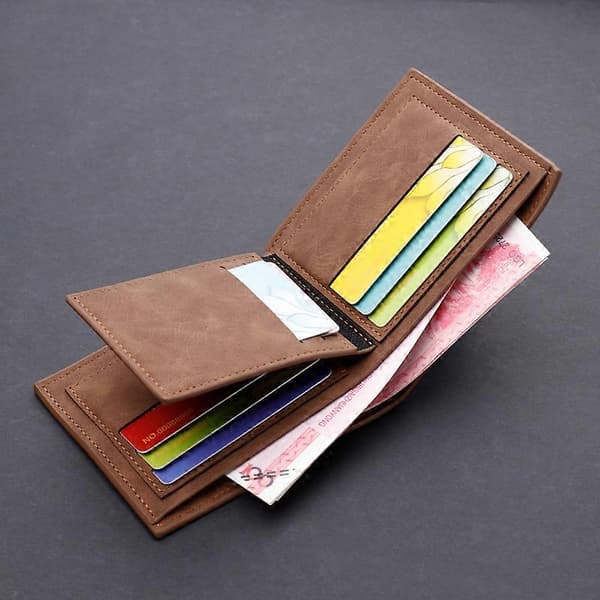 Pung Pengepose Retro Læder Kort Pung Multi-Kort Møntpung Små Clutch Punge (Farve : Kaffe), 9,5*11,5cm