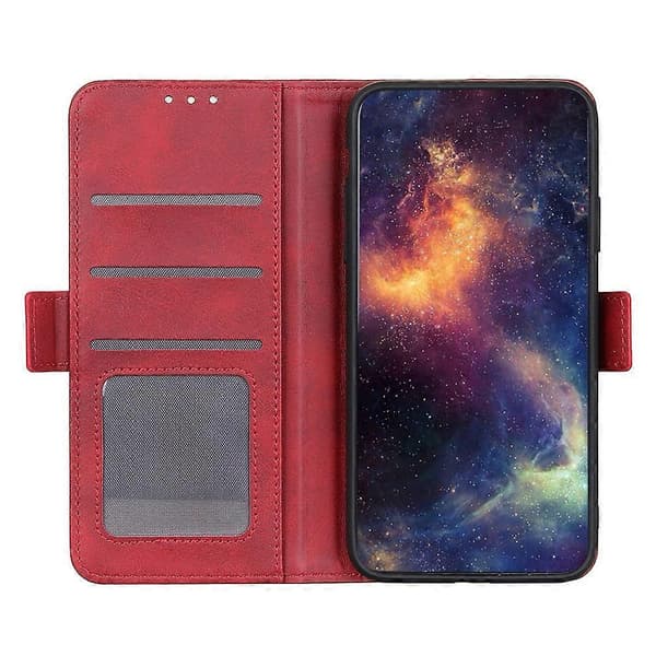 För Samsung Galaxy Xcover 7 Läderfodral Plånboksfodral Ställ Skyddande Flip Telefonfodral (Röd)