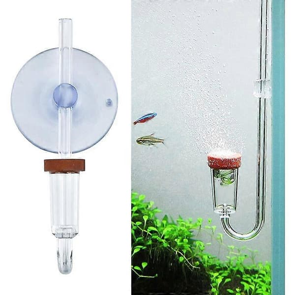 Akvarie CO2 Diffuser, Akvarie CO2 Akryl Diffuser med U-formet Rør til Akvarieplanter Græsvand - Transparent (S)