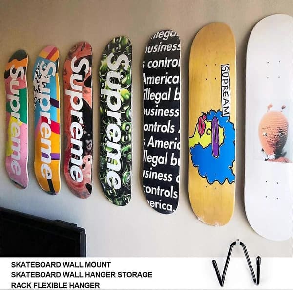 2-pack Skateboard Väggfäste med Hängande Skruvar för Skateboard Longboard Pennyboard Klassisk Gitarr Väggfäste