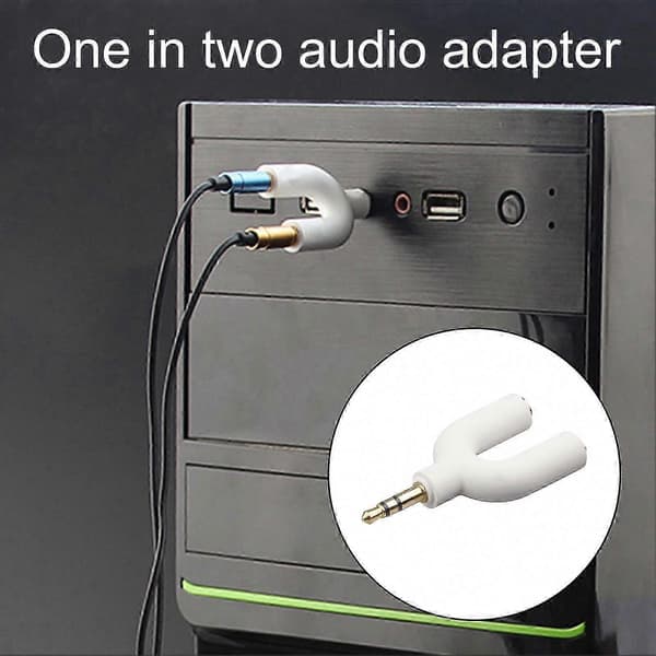 3,5 mm hodetelefon splitter 1 hann til 2 hunn o Jack-adapter for rask deling (svart)