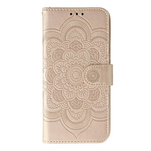 För Samsung Galaxy A05 4G Mobilskal PU Läder Mandala Tryck Design Plånbok Mobilskyddsfodral med Handledsrem