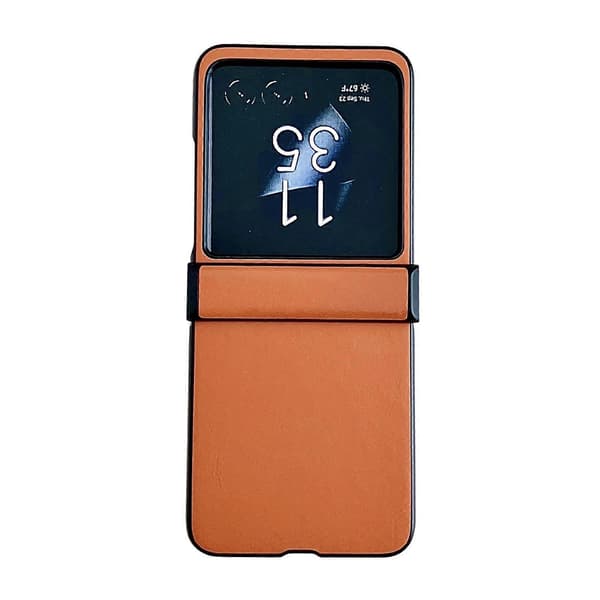 Motorola Razr 40 Ultra Solid Lærtekstur Tre-delt Telefonveske (Oransje)
