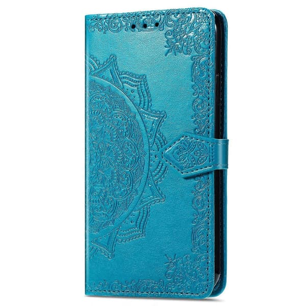 Plånboksfodral Mandala Blomma Läder Telefonskydd med Ställ för TCL 50 Pro NxtPaper 5G - Blå (Blå)