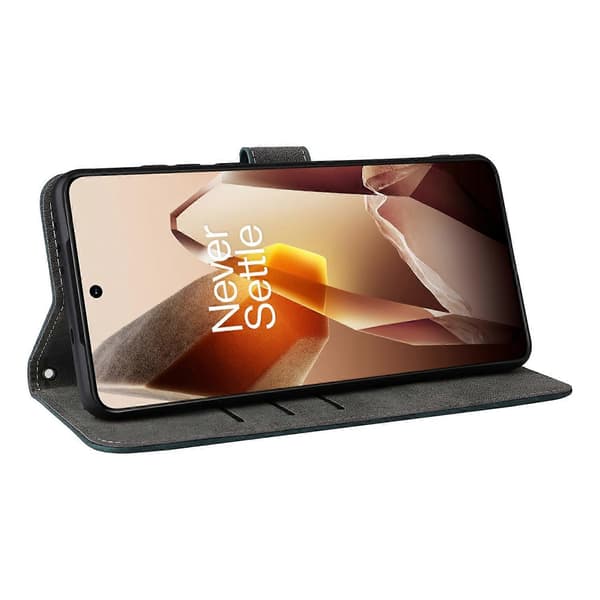 Til OnePlus 13 Wallet Telefon Cover RFID Blokerende PU Læder Flip Cover til Stående Visning - Grøn (Grøn)