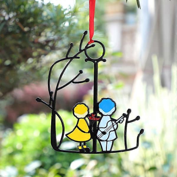 Engler Vindu Hengende Solfanger Mini Par Glassmaleri Akryl Solfanger Panel Ornamenter（B）