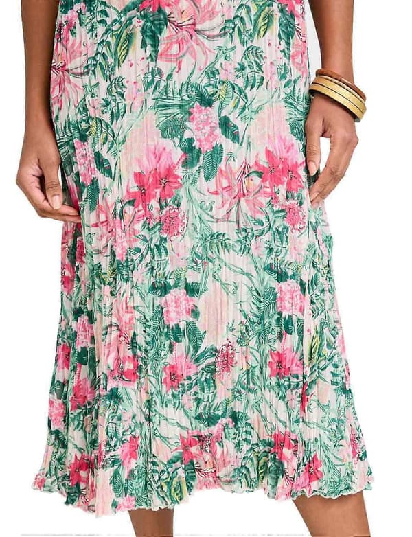 Amber | Damer | Vendbar Sommerkjole Blomstret 2-i-1 (Grøn, 24 Lang)