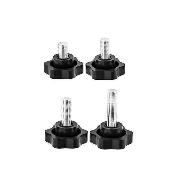 10 stk. stjerneformede grebsskruer, Increway rillede skruer, M6x40 ledningsklemme knop sort plastikknop