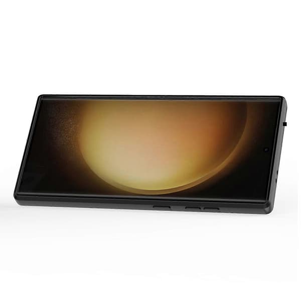 För Samsung Galaxy S24 Ultra Mobilskal Anti-fall PC+TPU Ställ Skyddsfodral med Skjutbart Linsskydd - Grå (Grå)