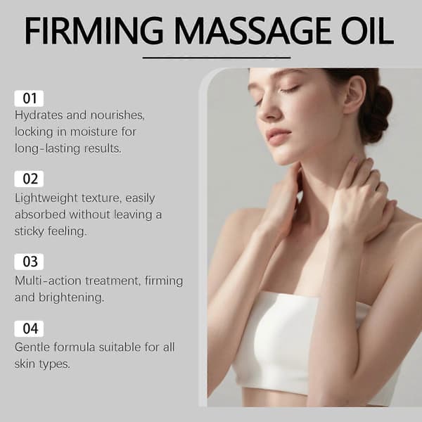 Massagevårdsessensolja förbättrar hudens elastiska, mjuka, fasta, lätta, icke-klibbiga massageolja