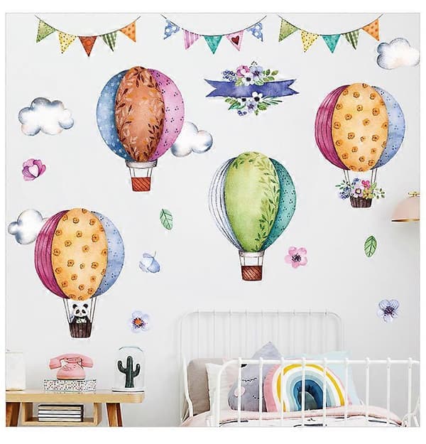 Tecknad Luftballong Väggdekor Barnrum Sovrum Baby Barnkammare Heminredning, 1 set-40*60cm