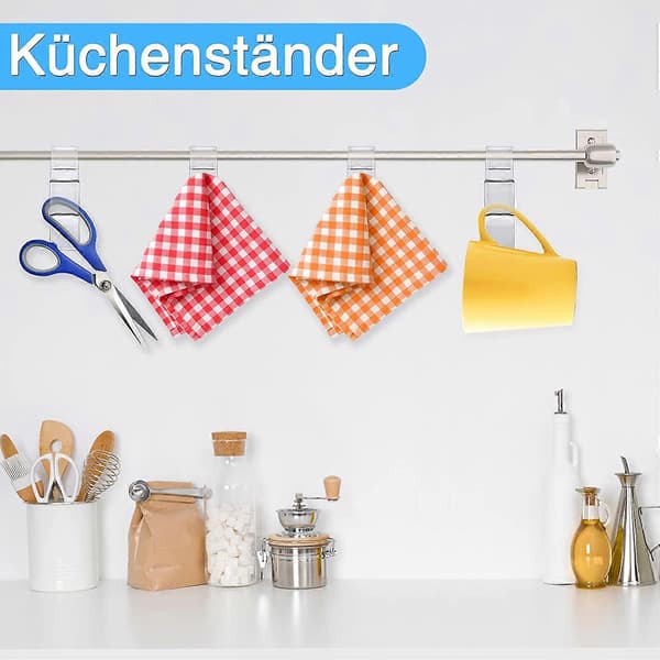 8 stk. runde radiator kroker, håndkletørker krok, avtakbar transparent 98mm