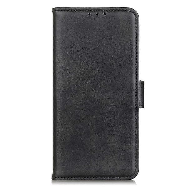 Læder Folio Wallet Case Stand Beskyttende Flip Telefon Cover til Samsung Galaxy Xcover 7 (Sort)