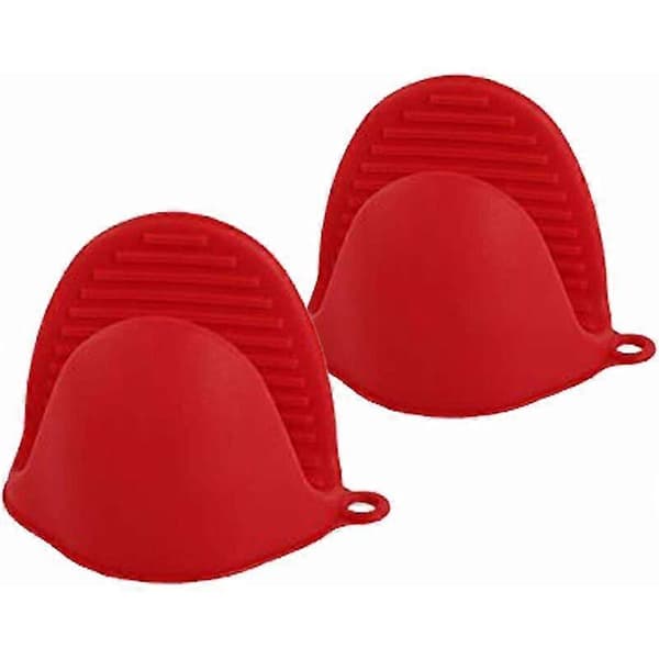 Mini tykk silikon gryteklut, varmebestandig for baking, matlaging, grilling (rød)