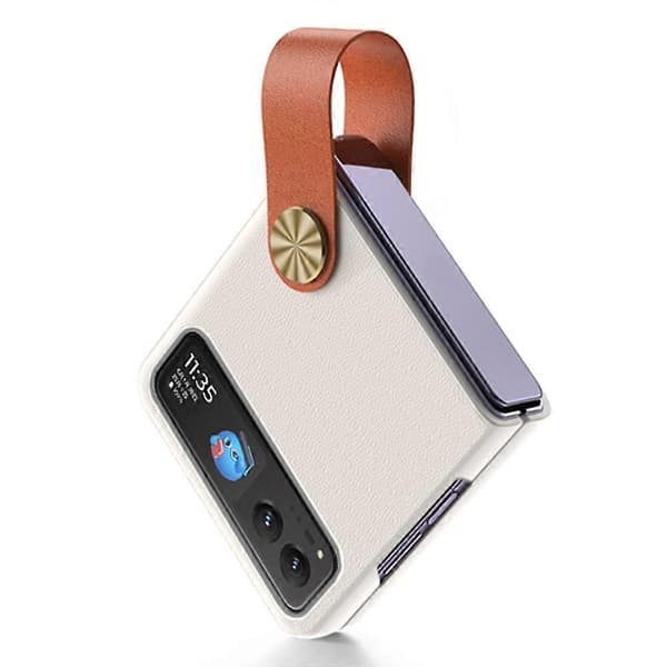 For Motorola Razr 40 5G Telefondeksel (Hvit/Brun)