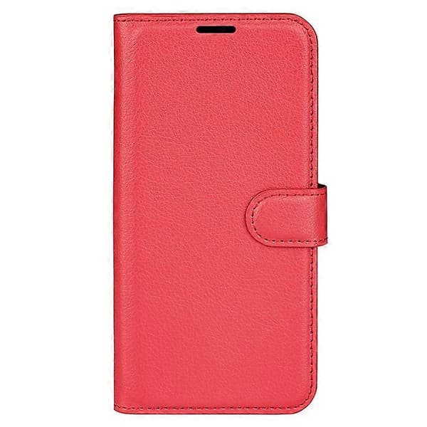 Kompatibelt Skal för Samsung Galaxy S25 Ultra, Lädertextur, Stötsäkert Plånboksfodral (Röd)