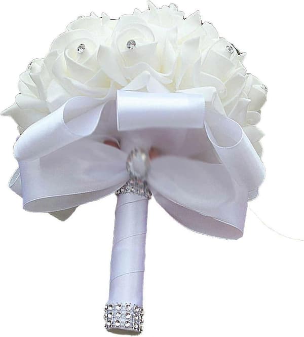 Brude Bryllup Kunstige Blomster, Brudepikebukett, Kunstig, Hvit18*24cm;