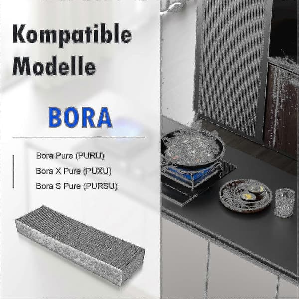 2 kpl Puakf Bora Pure Bora Basic BAKFS -liesituulettimen aktiivihiilisuodattimia