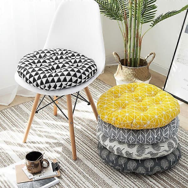 2 seteputer 45x45cm, stolputer for innendørs og utendørs bruk - dekorasjon av hagemøbler stolputer. (Rund, Grove)