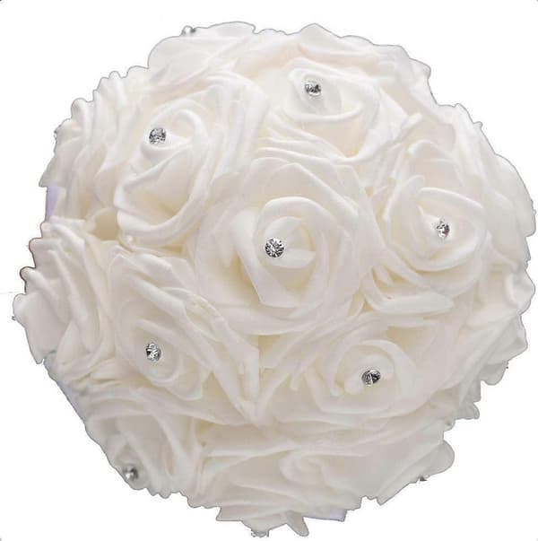 Brude Bryllup Kunstige Blomster, Brudepikebukett, Kunstig, Hvit18*24cm;