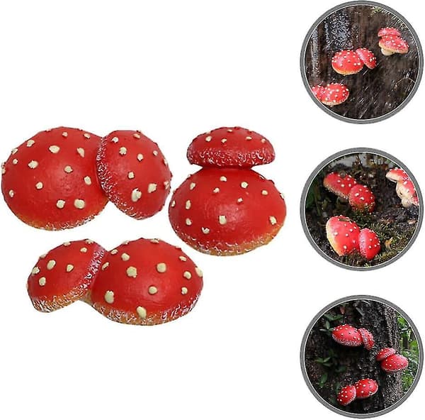 3 stk. Miniature Svampefigur Resin Lysende Selvlysende Svampe Ornament Til Bonsai Akvarium Mos