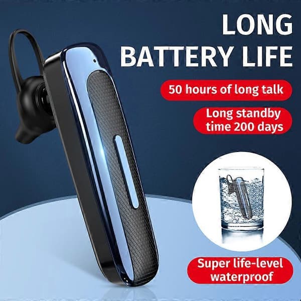 E1 Trådløs Bluetooth 5.0 Høretelefon In-ear Enkelt Mini Øreprop Håndfri Opkald Ste (Hvid Blå)
