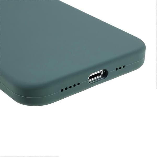Passer til iPhone 15 Pro mobiltelefondeksel solid silikon støtsikkert mobiltelefon bakdeksel (mørkegrønn, mørkegrønn)