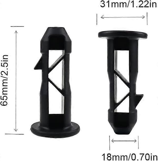 65 x 18 mm Förpackning med 10 gångjärnstappar för soptunnalock