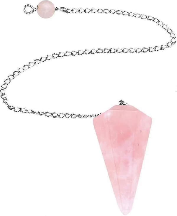 Rose Quartz Edelsten Krystall Pendel - Pendling, Spådom, Healing med Gavepose